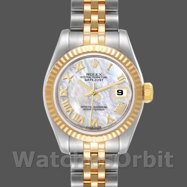 Replique Rolex Datejust-179173, 26mm, cadran blanc nacre, Lady MOP pour femme