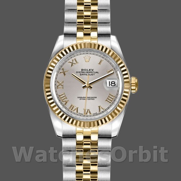 Replique Rolex Datejust-179173 pour femme, 26 mm, cadran chiffres romains argent, Lady Silver