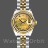 Replique Rolex Datejust-179173, 26mm, cadran champagne Sunbeam, lunette cannelée, Lady Champagne pour femme