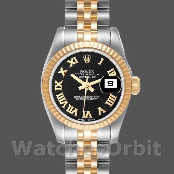 Replique Rolex Datejust-179173, 26mm, cadran argenté Sunbeam, lunette cannelée, Lady Silver pour femme