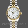 Replique Rolex Datejust-179173 pour femme, 26mm, cadran chiffres arabes blancs, lunette cannelée, Lady White