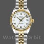 Replique Rolex Datejust-179173 pour femme, 26mm, cadran chiffres arabes blancs, lunette cannelée, Lady White