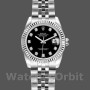 Replique Rolex Datejust-179174, 26mm, cadran diamant noir, lunette cannelée, Lady Black pour femme