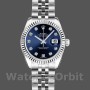 Replique Rolex Datejust-179174, 26mm, cadran bleu diamant, lunette cannelée, Lady Blue, pour femme