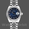 Replique Rolex Datejust-179174 pour femme, 26 mm, cadran bleu à cercle concentrique, lunette cannelée, Lady Blue