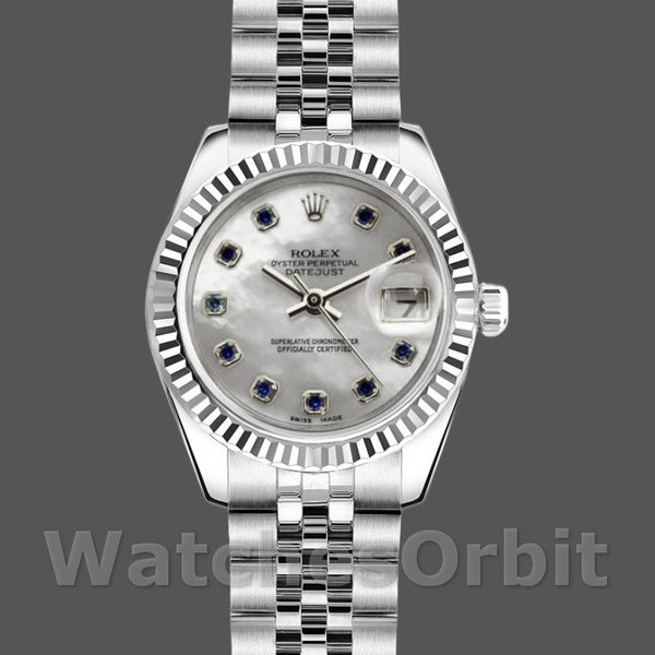 Replique Rolex Datejust-179174, 26mm, cadran blanc nacre, Lady MOP pour femme