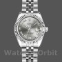 Replique Rolex Datejust-179174 pour femme, 26mm, cadran gris rhodium, lunette cannelée, Lady gris rhodium