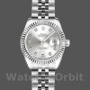 Replique Rolex Datejust-179174, 26mm, cadran argenté à diamants, lunette cannelée, Lady Silver pour femme