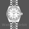 Replique Rolex Datejust-179174, 26mm, cadran diamant blanc, lunette cannelée, Lady White pour femme