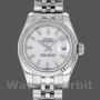 Replique Rolex Datejust-179174 pour femme, 26mm, cadran index blanc, lunette cannelée, Lady White