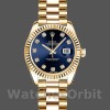 Replique Rolex Datejust-179178, 26mm, or jaune, cadran bleu diamants, Lady Blue, pour femme