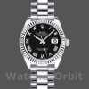 Replique Rolex Datejust-179179 pour femme, 26 mm, cadran noir à chiffres romains, lunette cannelée, Lady Black