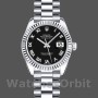 Replique Rolex Datejust-179179 pour femme, 26 mm, cadran noir à chiffres romains, lunette cannelée, Lady Black