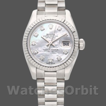 Replique Rolex Datejust-179179, 26mm, nacre, cadran diamant, lunette cannelée, Lady MOP pour femme