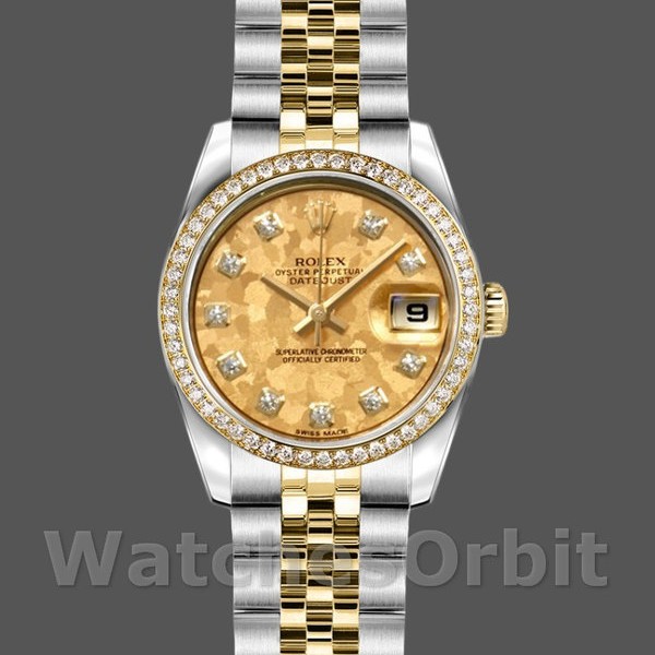 Replique Rolex Datejust-179383, 26mm, Crystal Gold Dust Champagne Dial, Lady Champagne pour femme