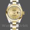 Replique Rolex Datejust-279163, 28mm, Champagne, cadran chiffres romains, lunette bombée, Lady Champagne pour femme