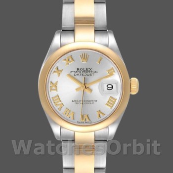 Replique Rolex Datejust-279163 pour femme, 28mm, cadran romain argenté, lunette bombée, Lady Silver