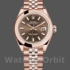 Replique Rolex Datejust-279165 pour femme, 28mm, cadran brun chocolat, lunette bombée, Lady brun chocolat