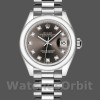 Replique Rolex Datejust-279166, 28mm, cadran diamant gris foncé, lunette bombée, Lady Dark Grey pour femme