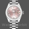 Replique Rolex Datejust-279166 pour femme, 28 mm, cadran rose à chiffres romains, lunette bombée, Lady Pink