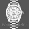Replique Rolex Datejust-279166 pour femme, 28 mm, cadran blanc à chiffres romains, lunette bombée, Lady White