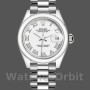 Replique Rolex Datejust-279166 pour femme, 28 mm, cadran blanc à chiffres romains, lunette bombée, Lady White