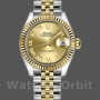 Replique Rolex Datejust-279173, 28mm, Champagne, cadran chiffres romains, lunette cannelée, Lady Champagne pour femme
