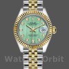 Replique Rolex Datejust-279173, 28mm, cadran diamant vert, lunette cannelée, Lady Green, pour femme