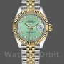 Replique Rolex Datejust-279173, 28mm, cadran diamant vert, lunette cannelée, Lady Green, pour femme
