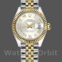 Replique Rolex Datejust-279173 pour femme, 28mm, cadran chiffres romains argent, lunette cannelée, Lady Silver
