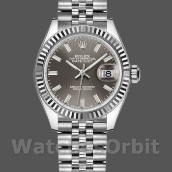 Replique Rolex Datejust-279174 pour femme, 28 mm, acier inoxydable, cadran index gris foncé, Lady Dark Grey