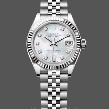 Replique Rolex Datejust-279174, 28mm, acier inoxydable, cadran nacre et diamants, Lady MOP pour femme