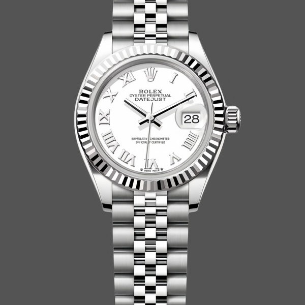 Replique Rolex Datejust-279174 pour femme, 28 mm, acier inoxydable, cadran romain argenté, Lady Silver