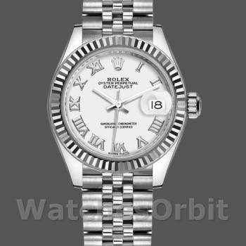 Replique Rolex Datejust-279174 pour femme, 28 mm, acier inoxydable, cadran blanc à chiffres romains, Lady White
