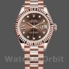 Replique Rolex Datejust-279175 pour femme, 28mm, chocolat, cadran à diamants, lunette cannelée, Lady Chocolate