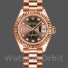 Replique Rolex Datejust-279175, 28mm, chocolat, cadran en diamants, lunette cannelée, Lady Chocolate pour femme