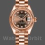 Replique Rolex Datejust-279175, 28mm, chocolat, cadran en diamants, lunette cannelée, Lady Chocolate pour femme