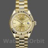 Replique Rolex Datejust 279178-28mm, cadran index champagne, lunette cannelée, Lady Champagne pour femme