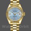 Replique Rolex Datejust 279178-28mm, cadran bleu corail, lunette cannelée, Lady Cornflower Blue pour femme