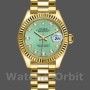 Replique Rolex Datejust 279178-28mm, vert menthe, cadran diamant, lunette cannelée, Lady Mint Green pour femme