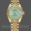Replique Rolex Datejust-279178 pour femme, 28 mm, or jaune, cadran vert menthe avec diamants, Lady Mint Green