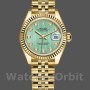 Replique Rolex Datejust-279178 pour femme, 28 mm, or jaune, cadran vert menthe avec diamants, Lady Mint Green