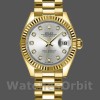 Replique Rolex Datejust-279178 pour femme, 28 mm, or jaune, cadran argenté avec marques de diamants, lunette cannelée, Lady Silver