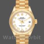 Replique Rolex Datejust-279178 pour femme, 28 mm, or jaune, cadran romain blanc, lunette cannelée, Lady White