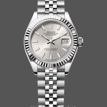 Replique Rolex Datejust-M279174 0005 pour femme, 28mm, Automatique, Cadran argenté, Or blanc et acier, Cadran argenté pour femme
