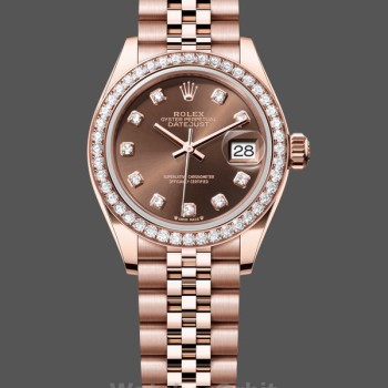 Replique Femmes Rolex Datejust 28mm Chocolat Cadran Diamant m279135rbr 0018 Femmes Cadran Chocolat