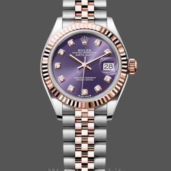 Replique Rolex Datejust 28-m279171 0015, Oystersteel & or rose, cadran violet pour femmes