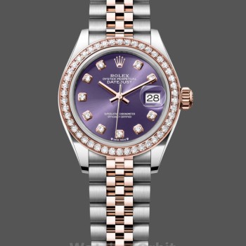 Replique Rolex Datejust 28-m279381rbr 0015 pour femme, cadran rose, or violet, cadran violet pour femme