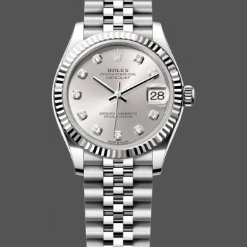 Replique Rolex Datejust 28-m279171 0017, index chocolat, acier et or rose, chocolat, pour femmes
