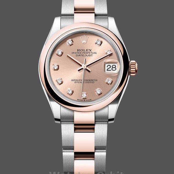 Replique Rolex Datejust 31-M278241 0023, Everose Gold, cadran diamant rose, Cadran or rose pour femme